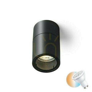 Plafony Zewnętrzny Sorano Sufitowa Czarna Plastik 230 V Led Gu10 8 W Ip44 small 0