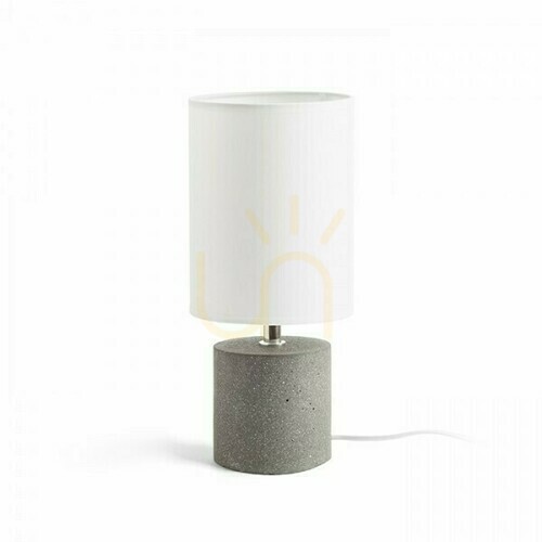 Sprawdź Lampa Stołowa Camino Z Abażurem Biała Cement 230 V E27 28 W