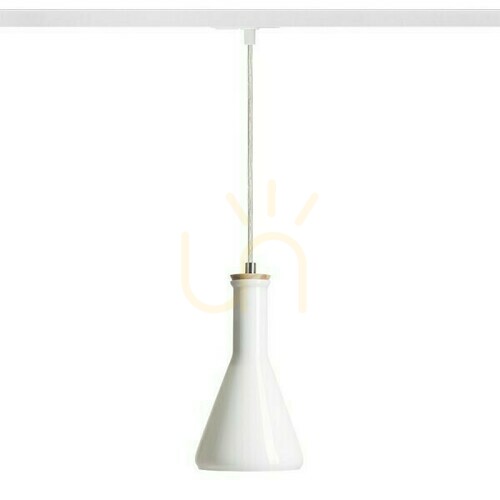 Sprawdź Lampa Wisząca Pulire Con Do Szyny 1 Faz Szkło Opalowe/Drewno 230 V E14 28 W