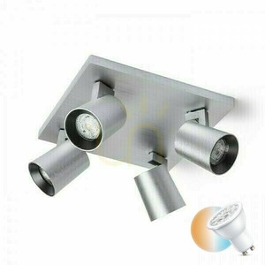 Lampa Natynkowa Kenny Iv Sufitowa Aluminium Szczotkowane/Czarna 230 V Gu10 4x35 W small 0