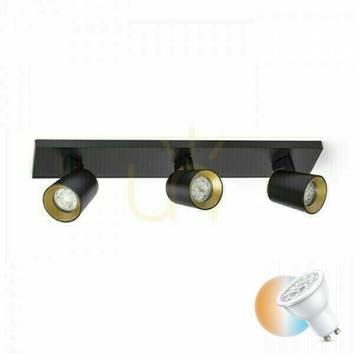 Sprawdź Lampa Natynkowa Kenny Iii Czarna/Złota 230 V Gu10 3x35 W