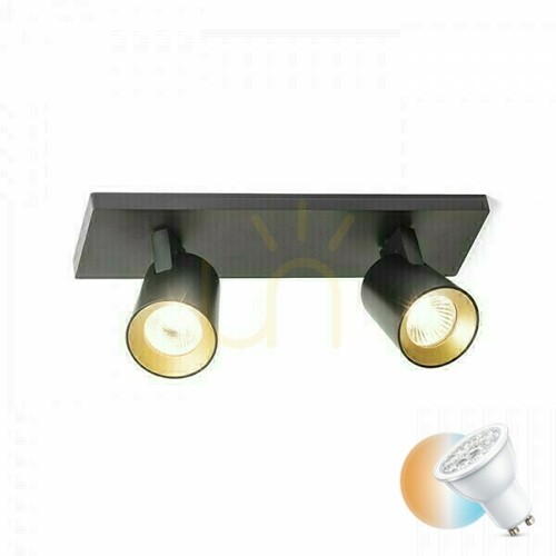 Sprawdź Lampa Natynkowa Kenny Ii Czarna/Złota 230 V Gu10 2x35 W