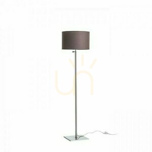 Lampa Stojąca Edika Podłogowa Brązowa Nikiel Mat 230 V E27 42 W small 1