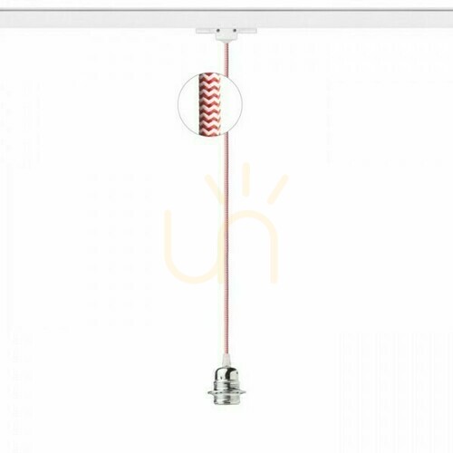 Sprawdź Lampa wisząca do szynoprzewodu 3-fazowego Rendl ELISA E27 przewód czerwono-biały chrom 150 cm