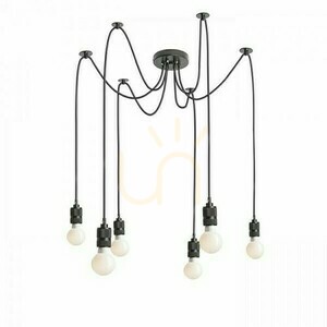 Lampa wisząca Rendl CINDY VI R12054, 6 x E27 maks. 15 W, rozeta ø14 cm, przewody 2 m, czarna small 1