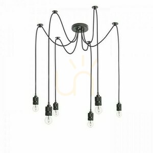 Lampa wisząca Rendl CINDY VI R12054, 6 x E27 maks. 15 W, rozeta ø14 cm, przewody 2 m, czarna small 4