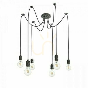 Lampa wisząca Rendl CINDY VI R12054, 6 x E27 maks. 15 W, rozeta ø14 cm, przewody 2 m, czarna small 0