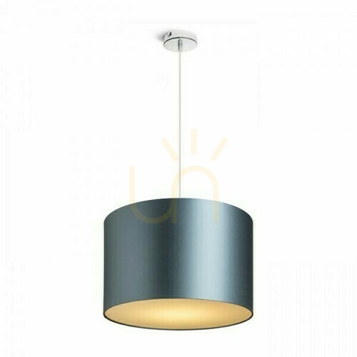 Sprawdź Abażur Rendl RON 40/25 Monaco petrolowo-niebieski / srebrne PVC, 40 cm, R11576