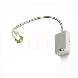 Kinkiet RENDL VERSA R10602, nikiel matowy, giętkie ramię 42 cm, LED 3 W 240 lm 3000K, wiązka 40°, przełącznik na podstawie small 1