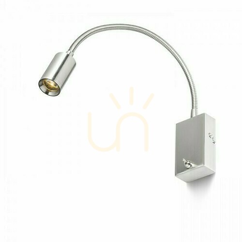 Sprawdź Kinkiet RENDL VERSA R10602, nikiel matowy, giętkie ramię 42 cm, LED 3 W 240 lm 3000K, wiązka 40°, przełącznik na podstawie
