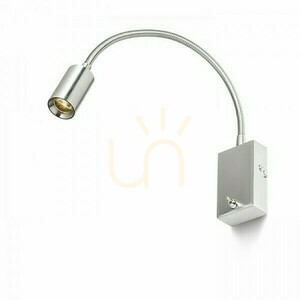 Kinkiet RENDL VERSA R10602, nikiel matowy, giętkie ramię 42 cm, LED 3 W 240 lm 3000K, wiązka 40°, przełącznik na podstawie small 0