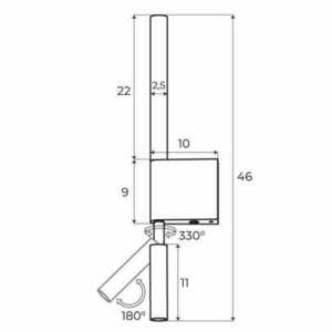 Kinkiet Max Light Organic W0340 złoty 2-punktowy LED 47 cm small 1