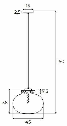 Sprawdź Lampa wisząca Max Light Moonstone P0516 bursztynowe szkło czarny marmur 45 cm