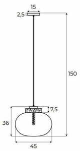 Lampa wisząca Max Light Moonstone P0516 bursztynowe szkło czarny marmur 45 cm small 1
