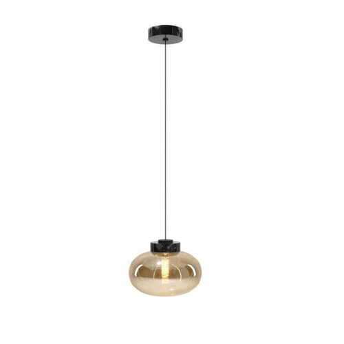 Sprawdź Lampa wisząca Max Light Moonstone P0516 bursztynowe szkło czarny marmur 45 cm