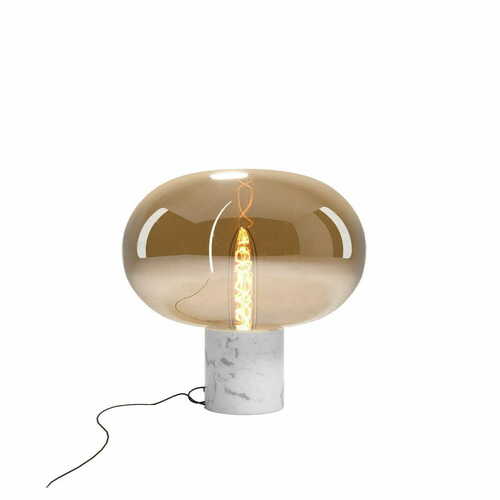 Sprawdź Lampa stołowa Max Light Moonstone T0056 bursztynowe szkło biały marmur 45 cm