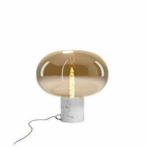 Lampa stołowa Max Light Moonstone T0056 bursztynowe szkło biały marmur 45 cm small 0
