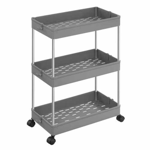Sprawdź Szafka na kółkach 3 półki szara - KSC009G01