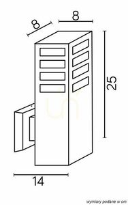 Kinkiet zewnętrzny SU-MA RADO III K AL srebrny aluminiowy 25 cm small 2