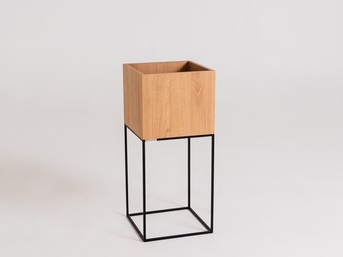 Sprawdź Donica PALMUS METAL 80x35x35 - dąb(3395), czarny
