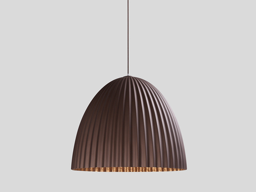 Sprawdź Lampa wisząca PLISSART L - brązowy/miedziany