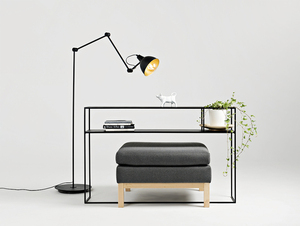 Lampa podłogowa COBEN FLOOR - czarny (złoty środek klosza) small 2