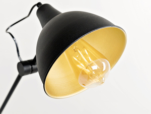 Lampa podłogowa COBEN FLOOR - czarny (złoty środek klosza) small 4