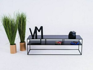 Stolik RTV TENSIO 2 FLOOR METAL 150x45 - czarny small 2