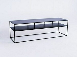 Stolik RTV TENSIO 2 FLOOR METAL 150x45 - czarny small 3