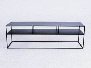 Stolik RTV TENSIO 2 FLOOR METAL 150x45 - czarny small 0