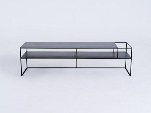 Sprawdź Stolik RTV SENSO FLOWER METAL 170x45 P - czarny