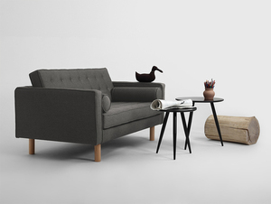 Sofa TOPIC WOOD 2 os. - stalowy(et91), naturalny small 1