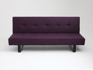 Sofa SLEEK 2 os. rozkł. - śliwkowy(1309), czarny small 3