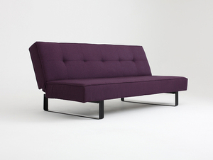 Sofa SLEEK 2 os. rozkł. - śliwkowy(1309), czarny small 0