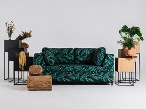Sofa AMBIENT 2 os. rozkł. - tropical vibes(dar01), czarny small 1
