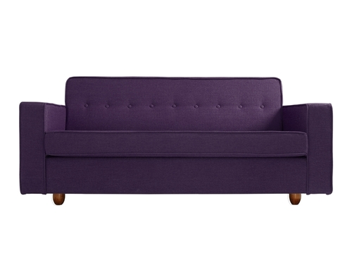 Sprawdź Sofa 2-osobowa CustomForm ZUGO, tkanina śliwkowa 1309, drewno orzech, 178 cm