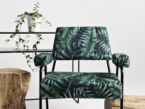 Fotel SIMPLE - tropical vibes(dar01), czarny small 1