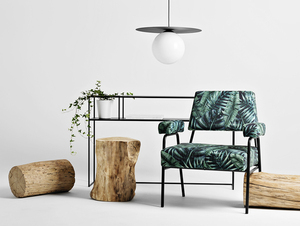 Fotel SIMPLE - tropical vibes(dar01), czarny small 2