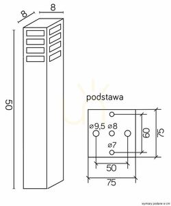 Słupek oświetleniowy SU-MA RADO III 2 DG ciemny popiel 50 cm small 3