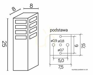 Słupek oświetleniowy SU-MA RADO III 3 BL czarny 25 cm IP54 small 3