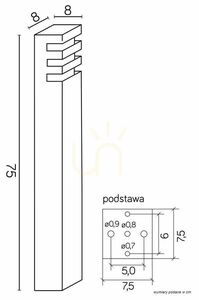 Lampa ogrodowa stojąca SU-MA RADO 1 DG ciemny popiel 75 cm small 3