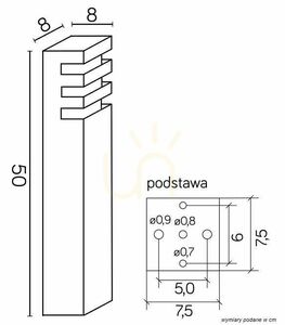 Lampa ogrodowa stojąca SU-MA RADO 2 DG ciemny popiel 50 cm small 3