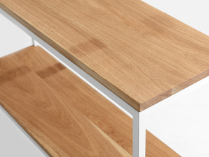 Konsola JULITA SOLID WOOD 75-2F - dąb, biały small 4