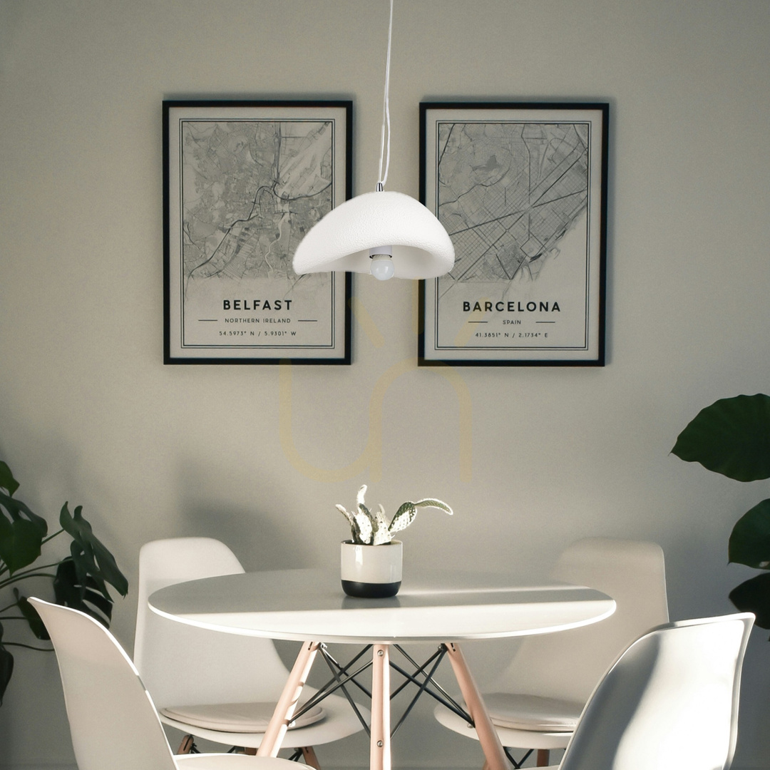 Obejrzyj Lampa wisząca STONE biała 30 cm Lampa wisząca STONE biała 30 cm