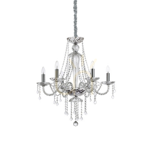 Sprawdź Lampa wisząca Ideallux Amadeus 168753 kryształowa chrom 6xE14 67 cm