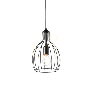 Lampa wisząca Ideallux AMPOLLA czarna metalowa E27 20,5 cm 148151 small 0