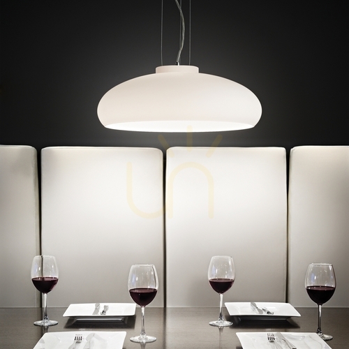 Sprawdź Lampa wisząca Ideallux ARIA biała szklana 49,5 cm E27 1x60W 059679