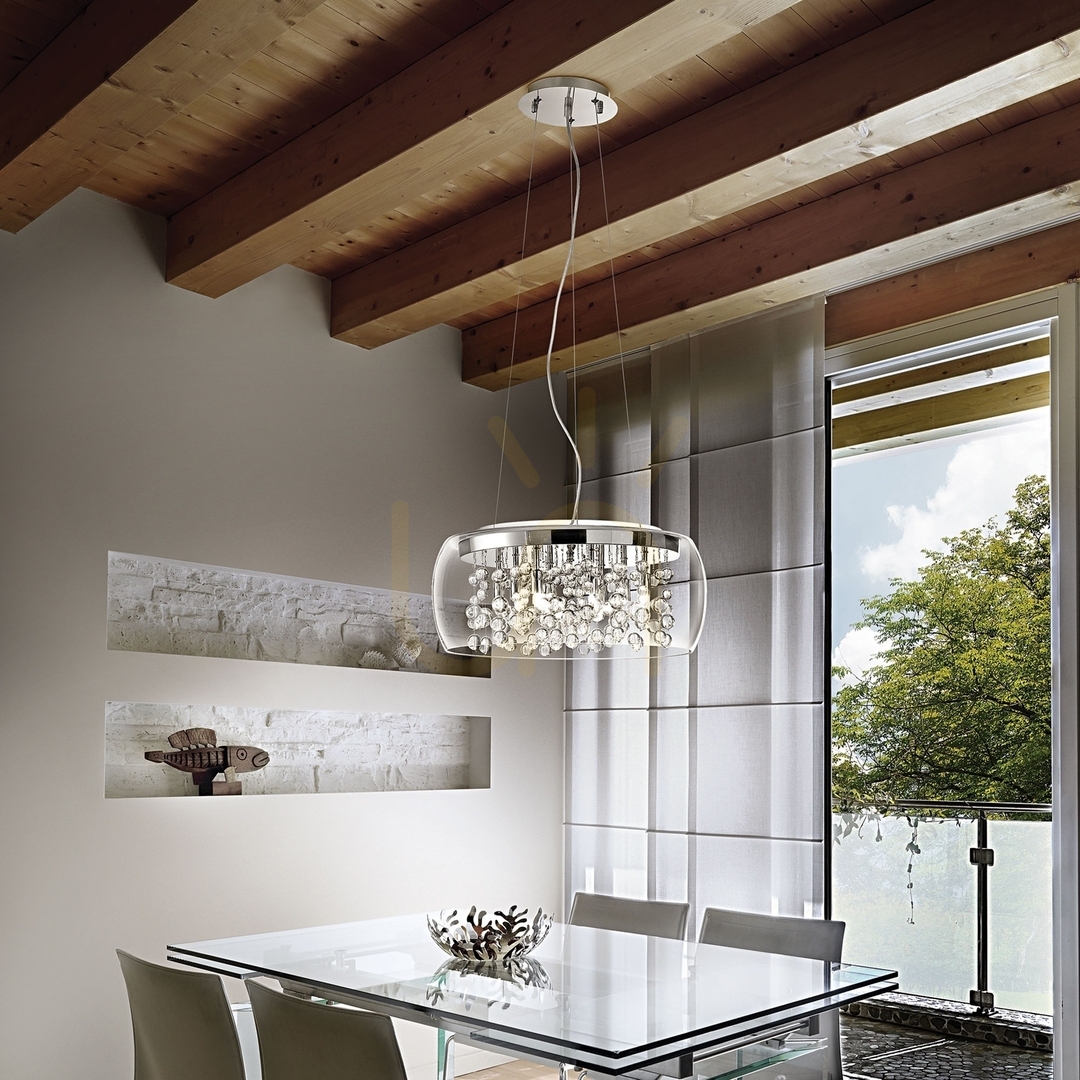 Wyświetl Lampa wisząca Ideallux AUDI-80 197661 przydymiona chrom G9 5x40W 40 cm Lampa wisząca Ideallux AUDI-80 197661 przydymiona chrom G9 5x40W 40 cm