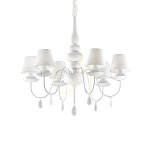 Lampa wisząca Ideallux Blanche 035581 biała 6xE14 78 cm 0 Lampa wisząca Ideallux Blanche 035581 biała 6xE14 78 cm small 0