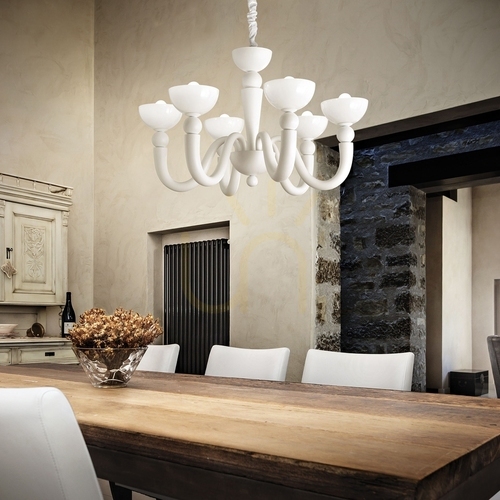 Sprawdź Lampa wisząca Ideallux BON SP6 biała 6xE14 80 cm 093994